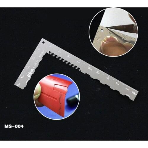 ABS Rubber Plate Detail Retrofit Cutting Stainless Steel L-ruler MS004 Military Model