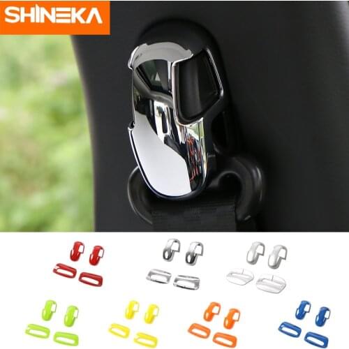 SHINEKA Interior Mouldings ABS Car Interior Seat Safety Belt Decoration Trim Cover Stickers for Jeep Renegade 2016-2019