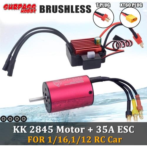 SURPASS HOBBY Waterproof KK 2845 Brushless Motor 35A ESC 2S for 1/12 RC Buggy Wltoys A949 A959 ARRMA Traxxas LOSI kyosho HSP