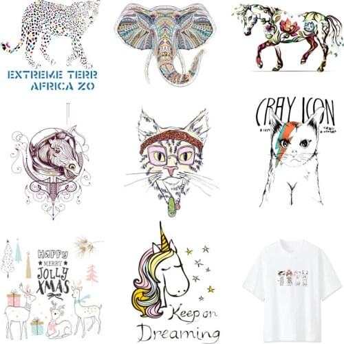 Iron-on Transfers for Clothing Patches Clorhing Stickers Stripe Dress Diy Cats Appliques Vinyle Adhesive Flex Fusible Transfer C