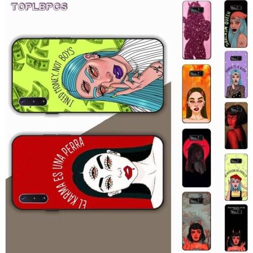 TOPLBPCS Aesthetic Devil Woman Bad girl Bling Cute Phone Case for Samsung note 3 4 5 7 8 9 10 10pro lite plus M10 M20 oppo vivo