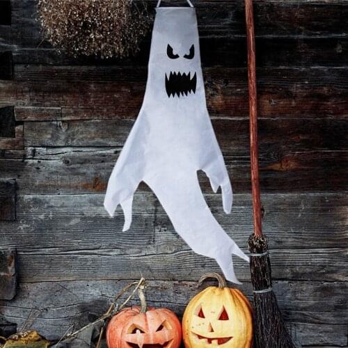 Halloween Decoration White Horror Ghost Windsock Flag Hanging Outdoor Decoration Festival Party Supplies Halloween Home Decor