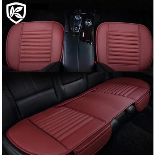 Karcle Universal Auto Car Seat Covers Protector Pad Mat Breathable PU Leather &Bamboo Charcoal Car Front Rear Back Seat Cover