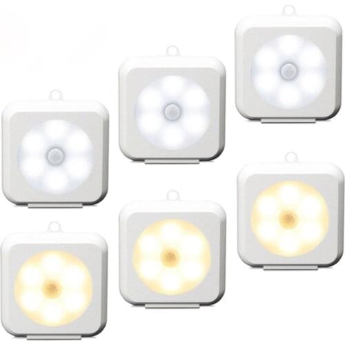 Indoor Motion Sensor Light LED Closet Night Lights Battery Operated Cabinet Light Wireless Wall Puck Lamp for tair Step Hallway
