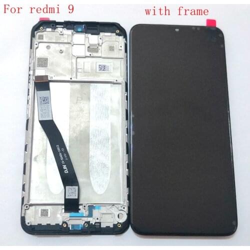 For Xiaomi Redmi 9 Lcd Screen Display WIth Touch Glass DIgitizer frame full redmi9 M2004J19G M2004J19C