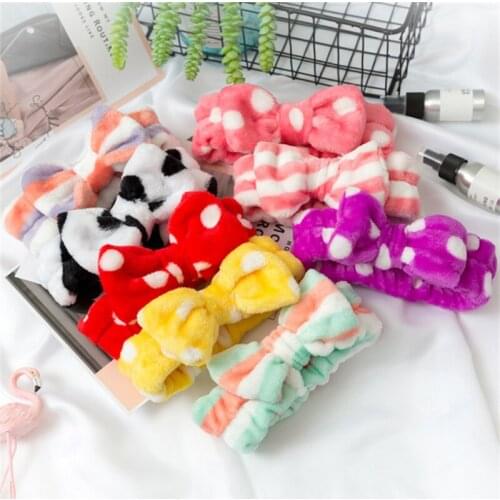 1PCS Soft, Warm And Cute Face Wash Coral Velvet Sports Hairband Womens Girls Bowknot Animal Ears Headband Hair Accessories