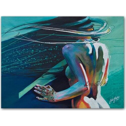 100% Hand-painted Sexy Nude Woman Body Picture Oil Painting Unframed Figure Paintings Wall Art For Living Bedroom Decoration