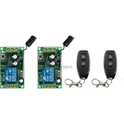 2pcs/lot DC12V 10A 315MHZ/433Mhz 1CH Wireless Remote Control Switch Radio Control Switch 1CH Relay /lamp/ window/Garage Doors