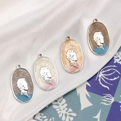 6pcs New Design Dangle Earrings Retro Fashion Wild Personality Person Head Earrings For Women Pendant Diy Jewelry Accessories