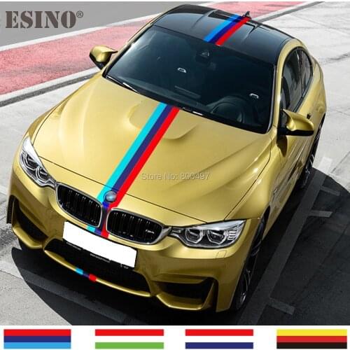 Car Styling Accessories Hood Door Side Skirt Stripe Vinyl PVC Decal Whole Body Stickers For M Color Germany France Italy