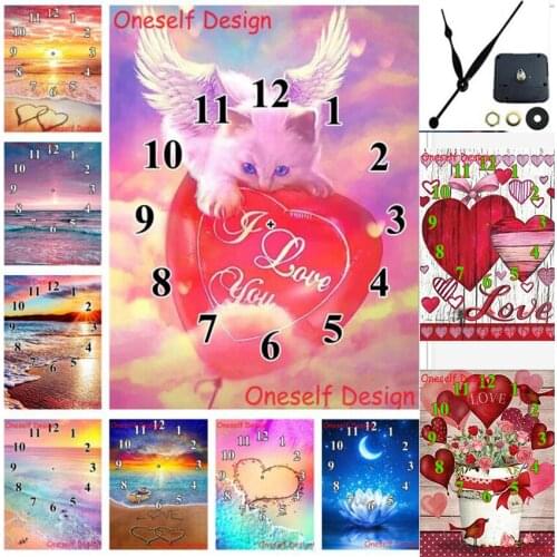 Diamond painting with Mechanical clock heart home decortion dolphin diamond embroidery clock diamond mosaic sale wall sticker