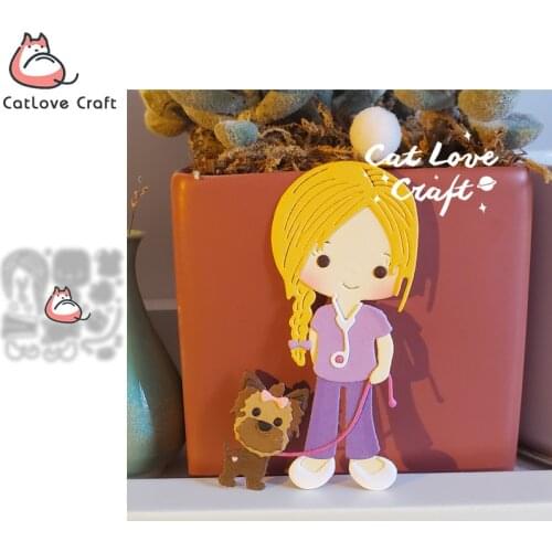 Catlove Pet doctor Girl Metal Cutting Dies Scrapbooking Mold Stencil Die Cuts Card Making DIY Craft Embossing New Dies For 2021
