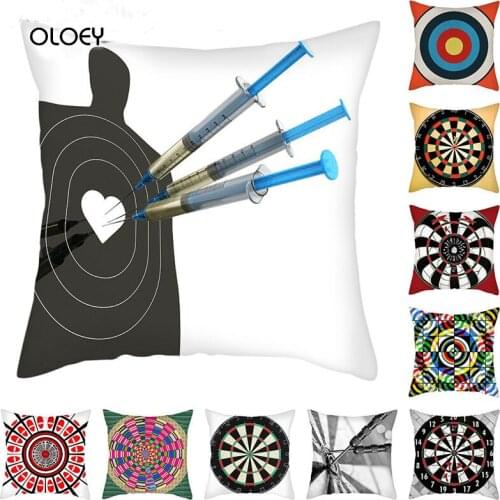 Darts Design Cushion Cover, Realistic Printed Pillowcase, Home Bedroom Hotel Car Decoration Cushion Cover Wedding Gift 45x45cm