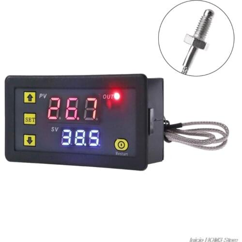 Digital Temperature Controller -60~500 degree K-type M6 Probe Thermocouple Sensor Embedded Thermostat