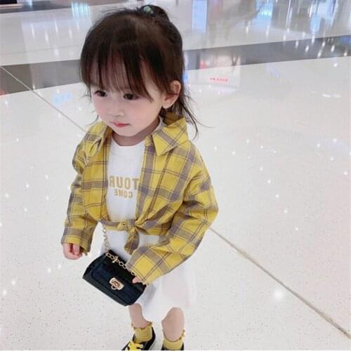 Kids Gilrs Plaid Shirt+dress