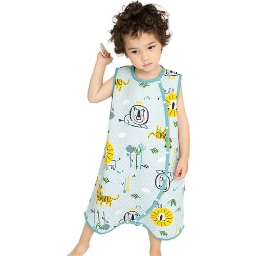 Baby Sleeping Bag Vest Cartoon Soft Infantil Spring Summer Cotton Toddler Sleep Sack Kids Slaapzak Bed Children Pajamas Jumpsuit