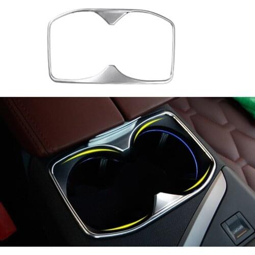 For Peugeot 3008 5008 GT 2017 2018 2019 Stainless Steel Interior Water Cup Holder Frame Cover Trim accessories Car Styling
