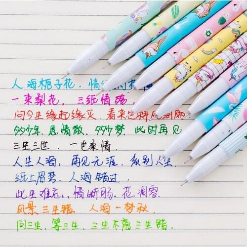 Cartoon Flamingo Unicorn pen 10pcs with Box Color Gel Pen Students Stationery Gel Pen Wholesale Manufacturer