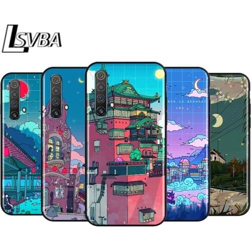 Art Pixel Aesthetic for OPPO Realme V15 X5 X3 X50 X7 X2 C17 C11 C3 C2 7 7i 6 6S 6i 5 3 2 Pro Soft Black Phone Case