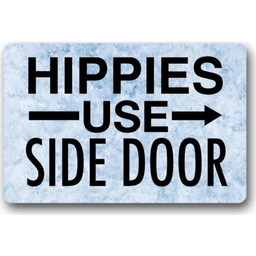 Entrance Floor Mat Non-slip Hippies Use Side DoorDoor Mat Outdoor Indoor Rubber Mat Non-woven Fabric Top 18 x 30 Inch