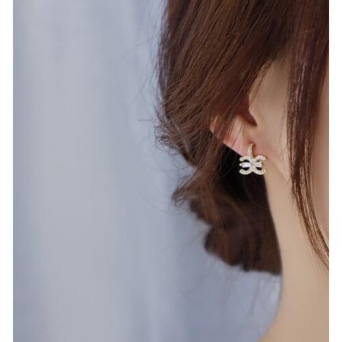 Girls Fashion Simple Design Exquisite Shape Earrings Luxury Jewelry Real Gold Plating Micro-inlaid AAA Zircon S925 Silver Needle