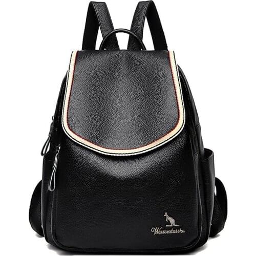 New 2021Fashion Women Soft Leather Backpacks Female Shoulder Bags Sac a Dos Casual Travel Ladies Bagpack Mochilas School Bags