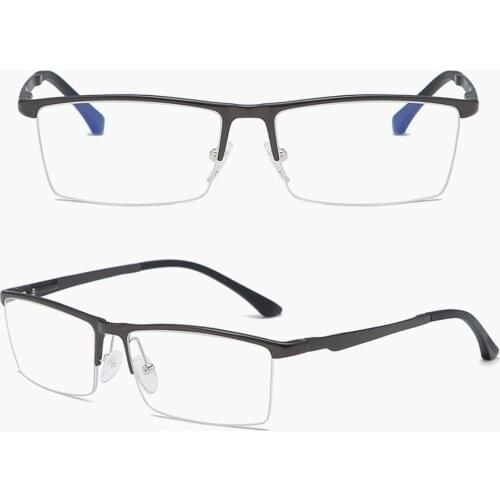 Men Top Quaility Business Ultralight Al-Mg Alloy Half-Rim Custom Made Myopia Glasses -1 to -6 and Reading Glasses +1 to +4