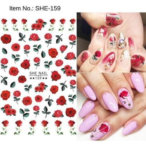 Nail Sticker 8 Mixed Flower Watermark Sticker Small Fresh Spring Flowers Smiley Frangipani Nail Stickers