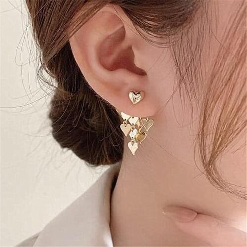 New Arrival Fashion Drop Earrings Metal Trendy Heart Women Dangle Earrings Elegant Female Korean Simple trendyJewelry