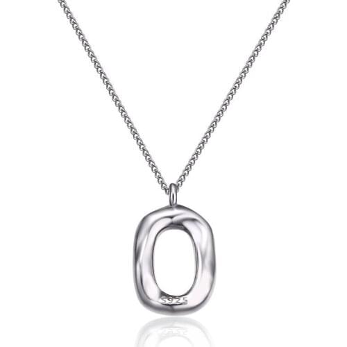 S925 sterling silver Circle Heavy Industry Oval Donut Choker Necklaces Pendant Silver Color Chain Jewelry For Women Wedding