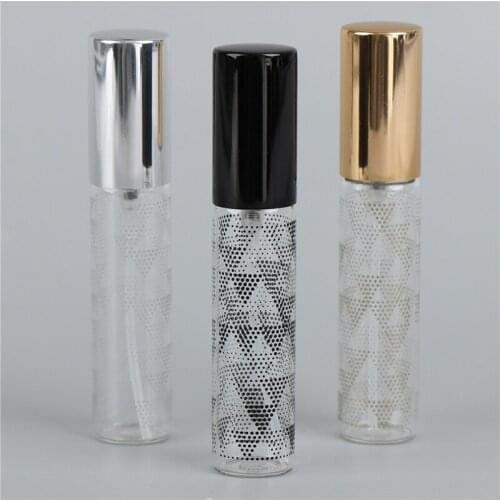 10ml Clear Glass Bottle Colored Dots Aluminum Cap Spray Perfume Bottle Container With Sprayer