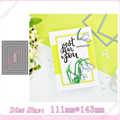 Rectangle dotted border frame Metal Cutting Dies for diy Scrapbooking Photo Album Decorative Embossing PaperCard Crafts Die 2020