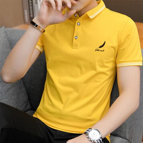 Mens Summer Lapel POLO Shirt Short Sleeve Business Casual Youth Fashion Tops Shirt