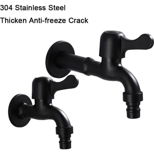 Garden Faucet Brass Retro Euro Black Painting Washing Machine Faucet Single Cold Fast Open Lengthen Mop pool Tap