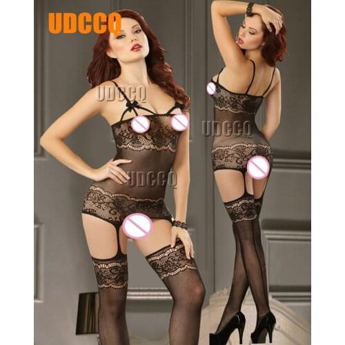 Sexy Lingerie Babydoll bowknot Underwear costumes Sex Products Body Stocking Chemises Catsuit Lenceria garters 9001