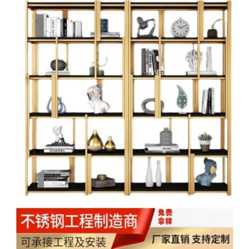 Nordic Light Luxury Stainless Steel Storage Cabinet Hotel Living Room Decoration SUS 304