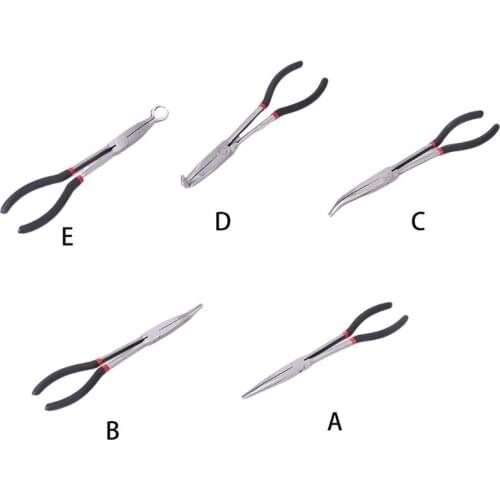 T3EC 11" Extra Long Reach Nose Duckbill Pliers 90 /45/25 Degree Straight Needle Tool