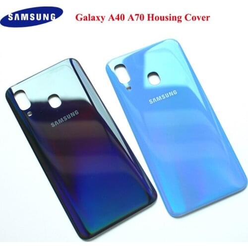 Samsung A70 Battery Back Cover Protective Housing Cover Rear Door Case Replacement Parts For Galaxy A40 SM-A7050ZKUCHC With Logo