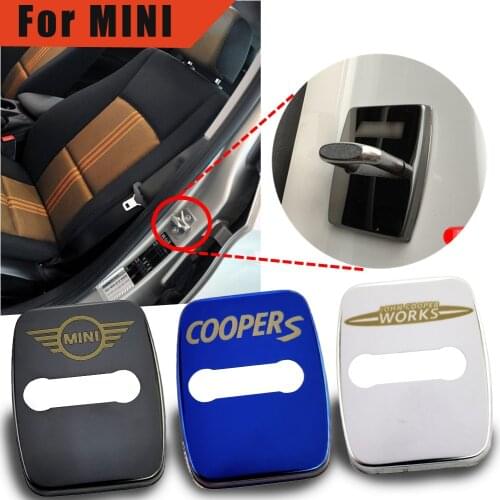 FLYJ Car Door Lock Buckle cover protector car accessories For R60 R61JCW COUNTRYMAN COOPER S PACEMAN Car sticker