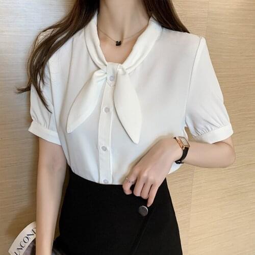 Womens Top Chiffon Short Sleeve Shirt Top Summer Casual Office Clothing Plus Size Blusas De Mujer