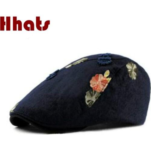 Which in shower vintage flower beret women cotton retro summer flat cap casual female sun visor adjustable newsboy hat bone