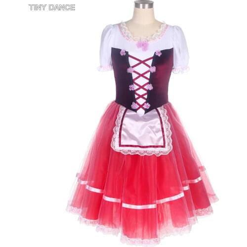 Red Giselle Ballet Dance Tutu Bandage Dress for Girls and Women Stage Performance Costume Ballet Dancing Tutu Dresses 20017