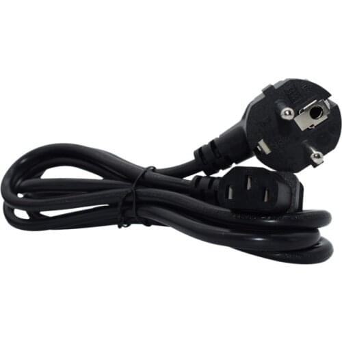 1.5M C13 IEC Kettle 90 right angle Degree to European 4.8mm 2 pin Round AC EU Plug Power Lead Cord PC Cable