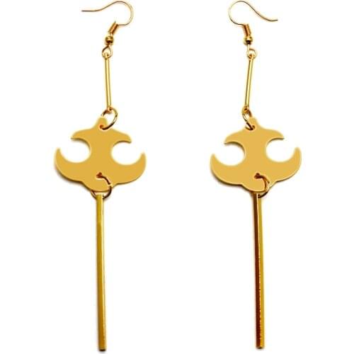 1pair Anime Jewelry Fashion Gold Long Pendant Drop Earrings Cloud Ear Hooks Jewelry Men Women Cosplay Gifts