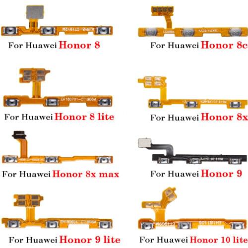 1pcs ON OFF Button Ket Flex Cable Replacement For Huawei Honor 8 9 10 8C 8X MAX 8 9 10 lite Power Volume Side Button Flex