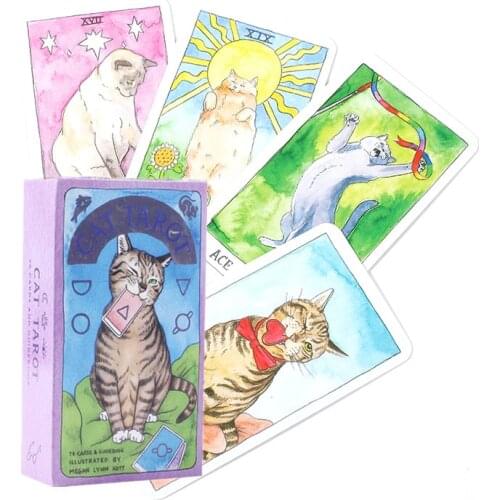 2020 Cat Tarot Cards Magic Tarot Cards Full English Read Fate Board Game Tarot Deck Board Game Family Playing Cards Gift