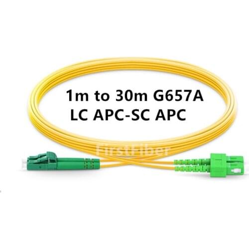 30m LC APC to SC APC G657A 2 cores Duplex Fiber Patch Cable, Jumper, Patch Cord 2.0mm PVC OS2 SM Bend Insensitive