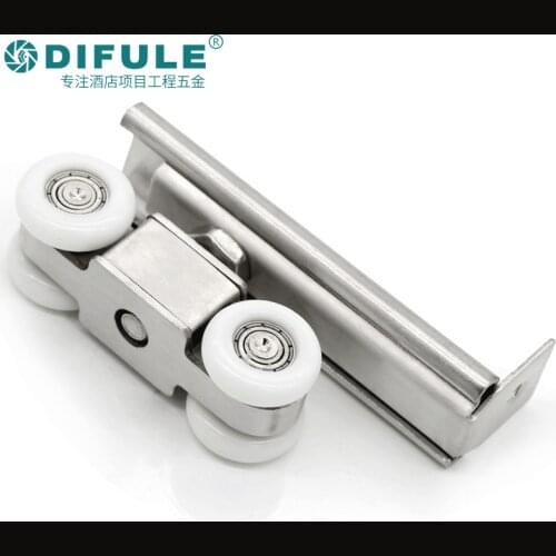 304 stainless steel hanging wheel shop wooden door pulley sliding door hanging wheel 4 wheel factory direct sales