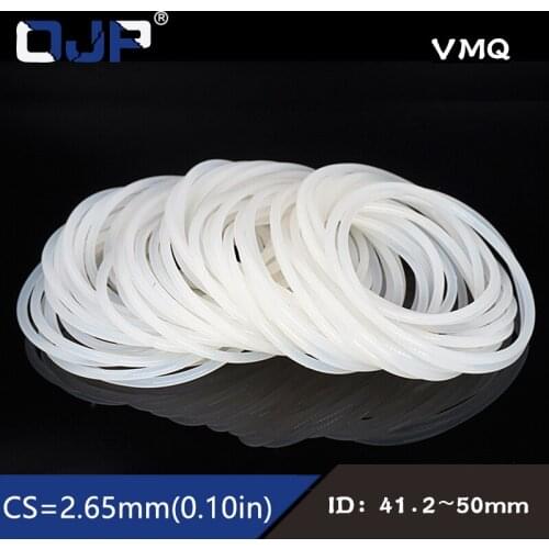 5PCS/lot Silicon Ring Silicone O ring 2.65mm Thickness ID41.2/42.5/43.7/45/46.2/47.5/48.7/50mm Rubber O-Ring Seal Gaskets Ring