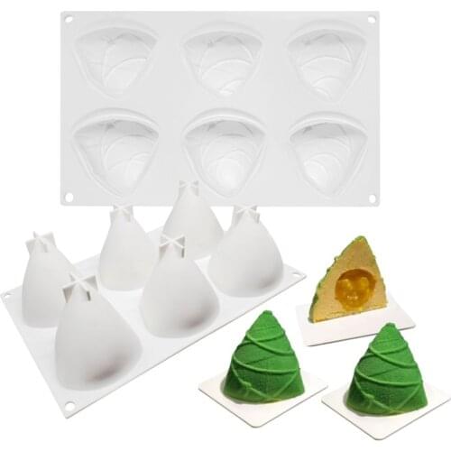 6 Cavity Zongzi Shape Silicone Mousse Cake Mold Zongzi Silicone Mold Dessert Cake Mould Mousse Decorated Daking Tray Cake tools